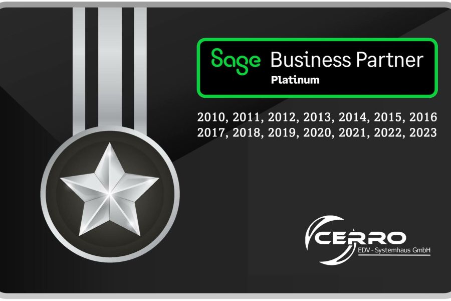 CERRO EDV erneut als Sage Platinum Partner ausgezeichnet