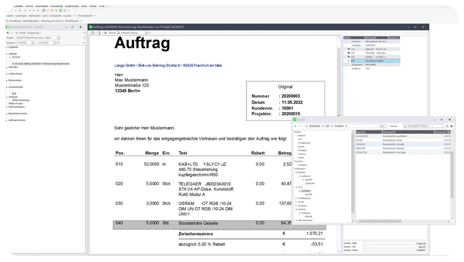 sage 50 handwerk Auftragsbearbeitung