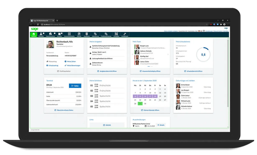 Sage HR Suite mitarbeiterprotal