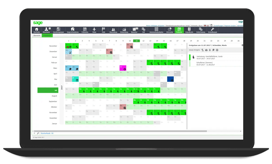 Sage HR Suite zeitwirtschaft