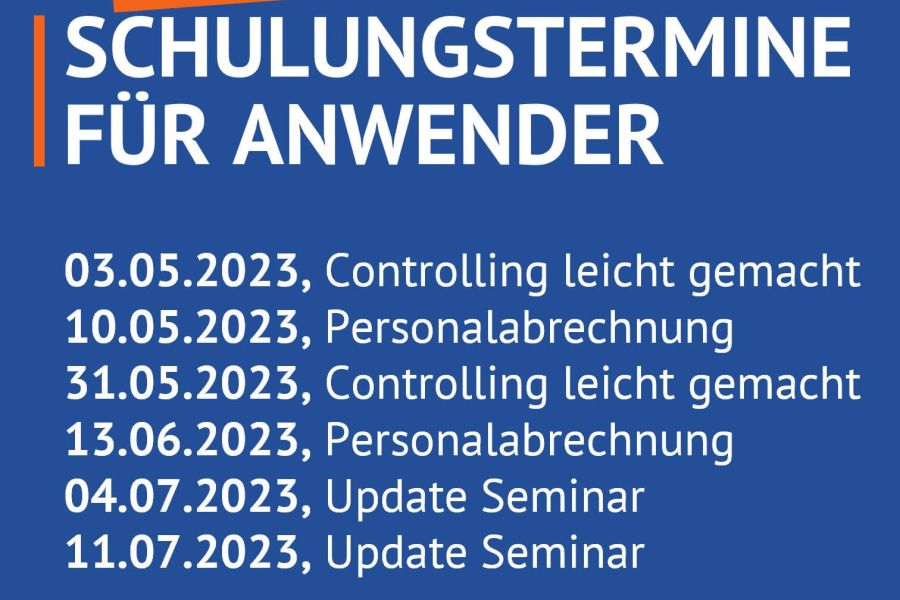Termine Sage Anwenderschulungen Mai-Juli 2023